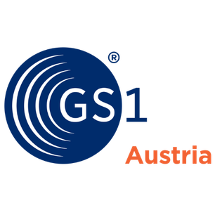 Blaues GS1-Austria-Nachhaltigkeitslogo. Das Logo symbolisiert umweltfreundliche und nachhaltige Praktiken von GS1 Austria. Perfekte Darstellung für nachhaltige Geschäftsprozesse und ökologische Verantwortung.